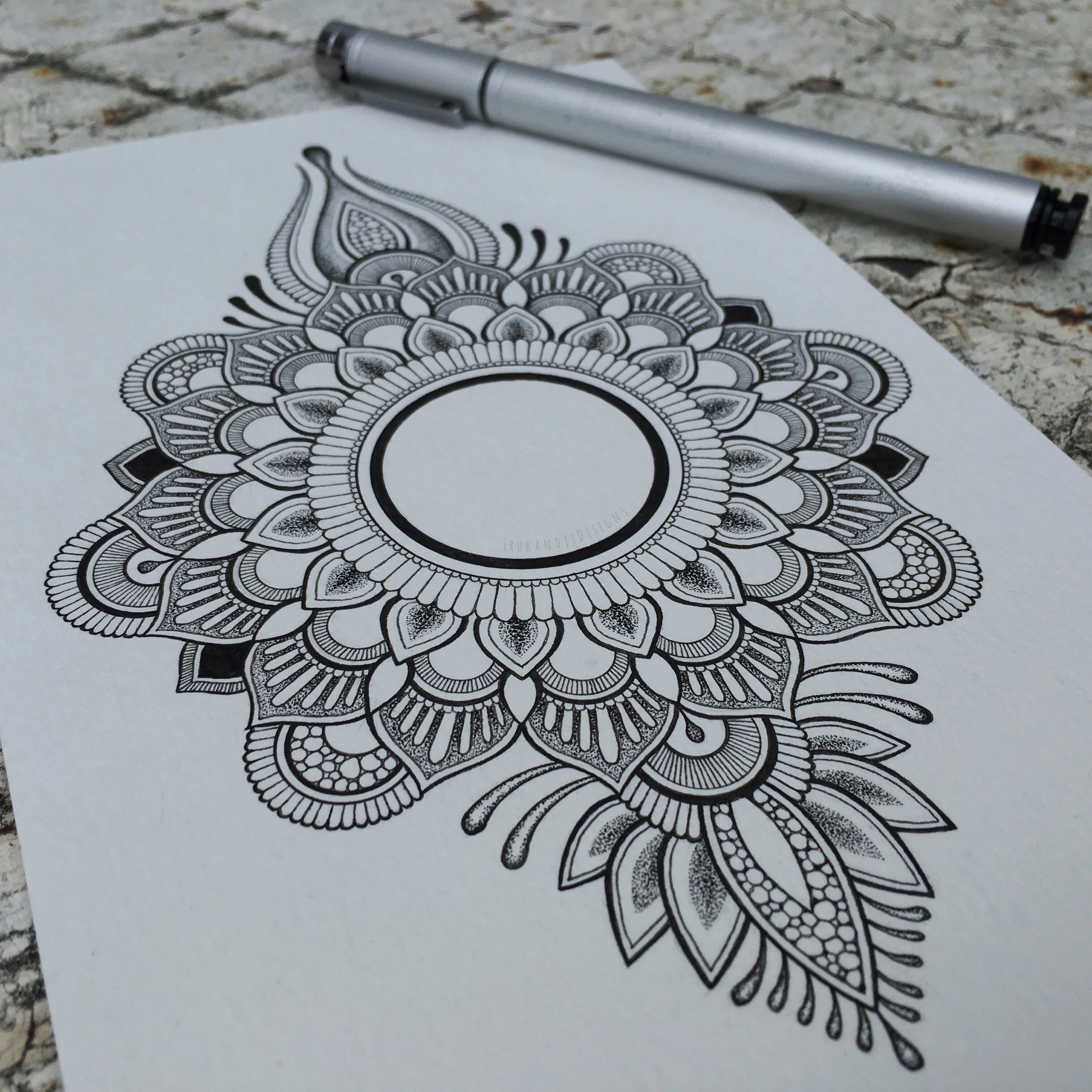 intricate henna/mehndi style lotus mandala