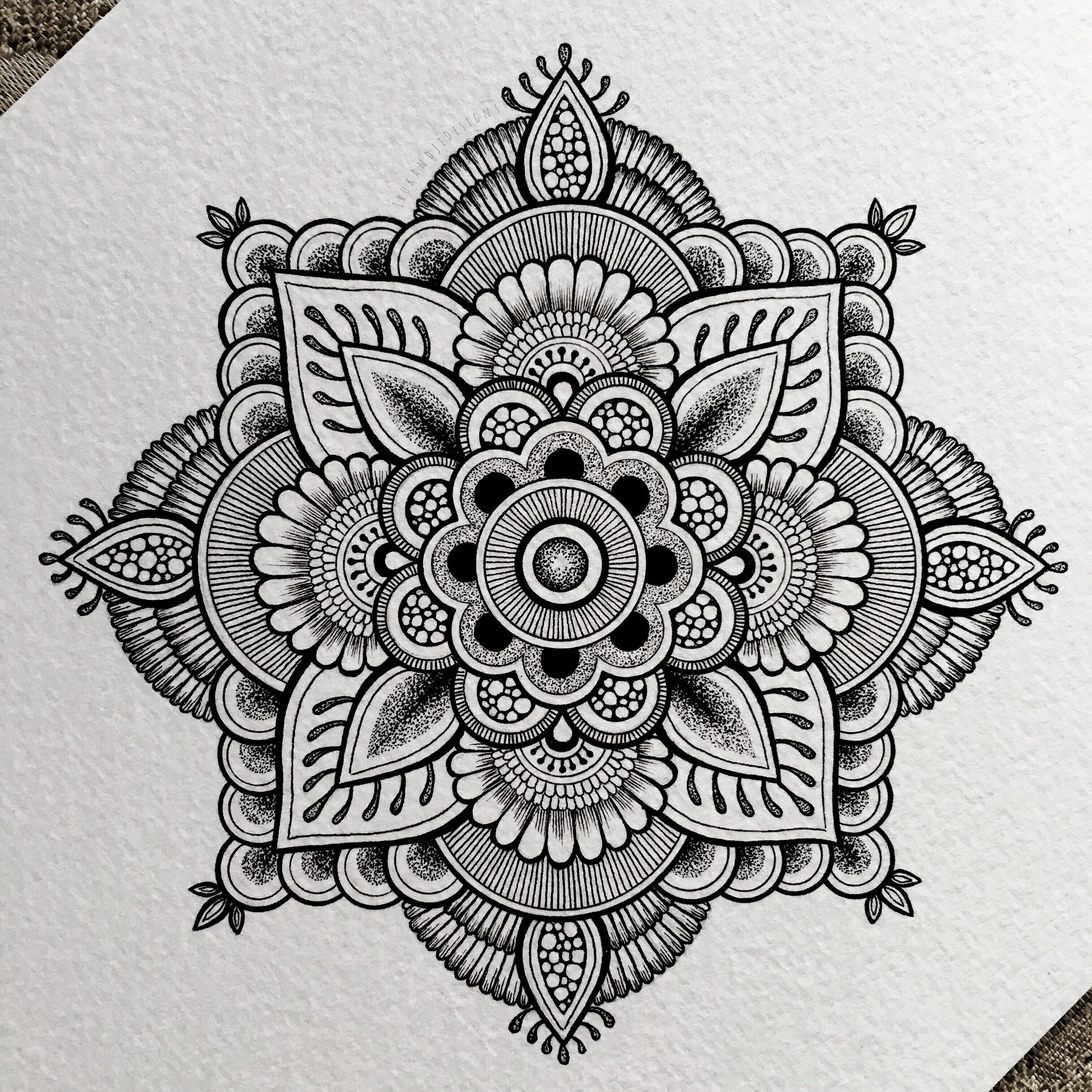 bold intricate flower henna style mandala