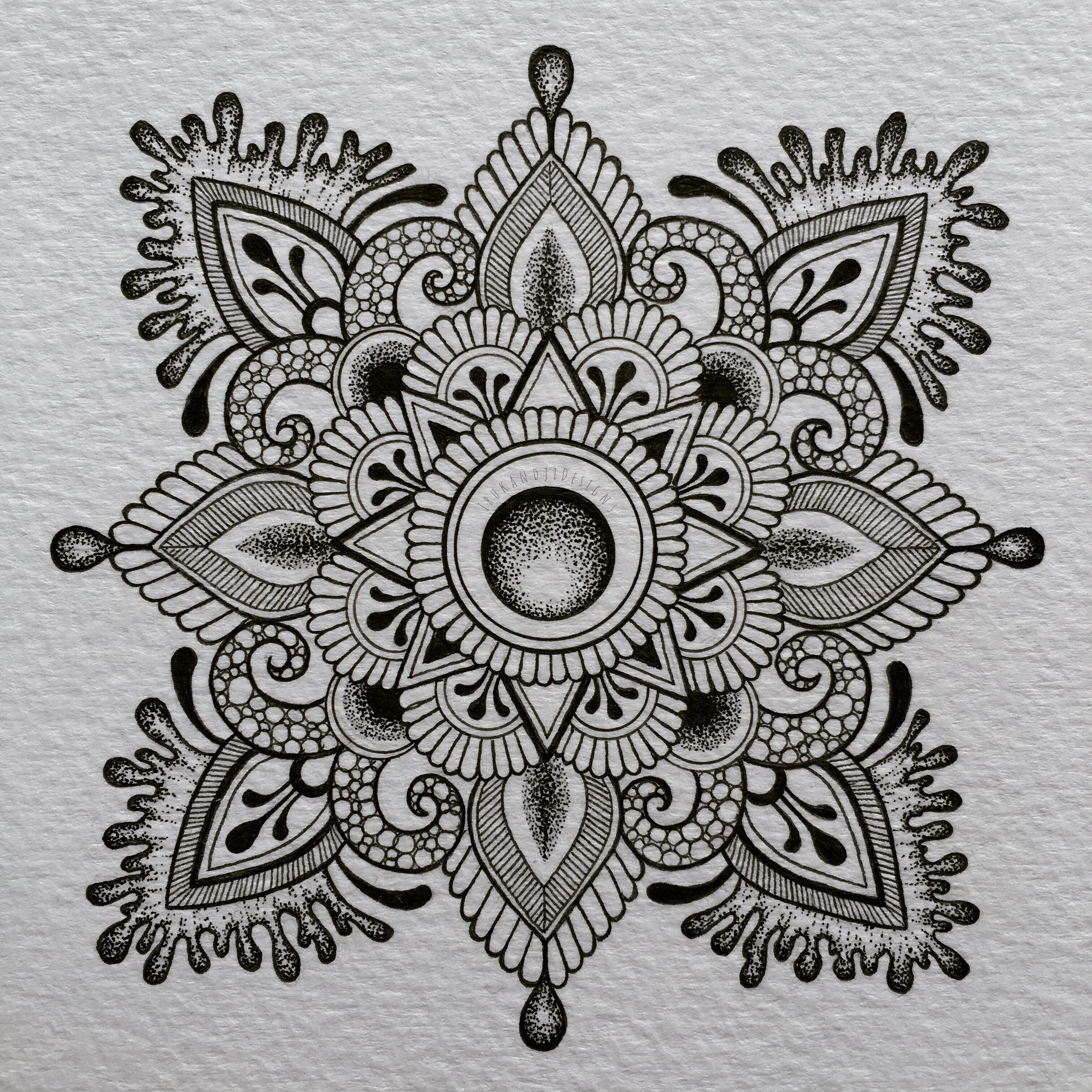 intricate dotwork mandala