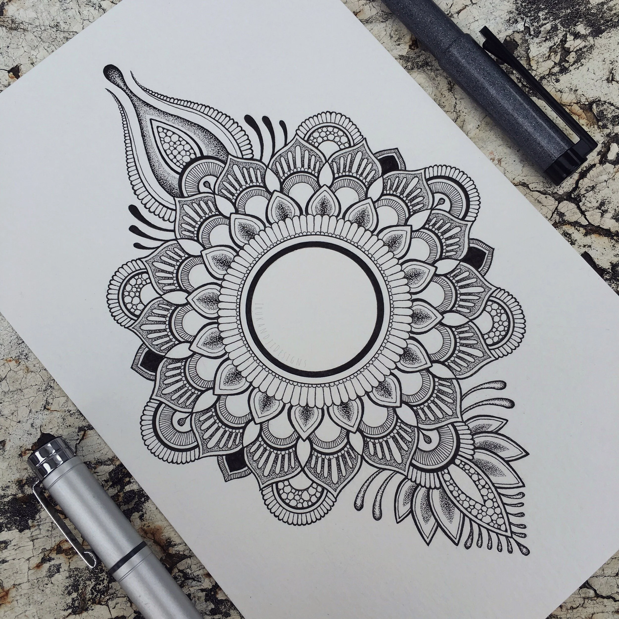 intricate mehndi/henna style lotus mandala