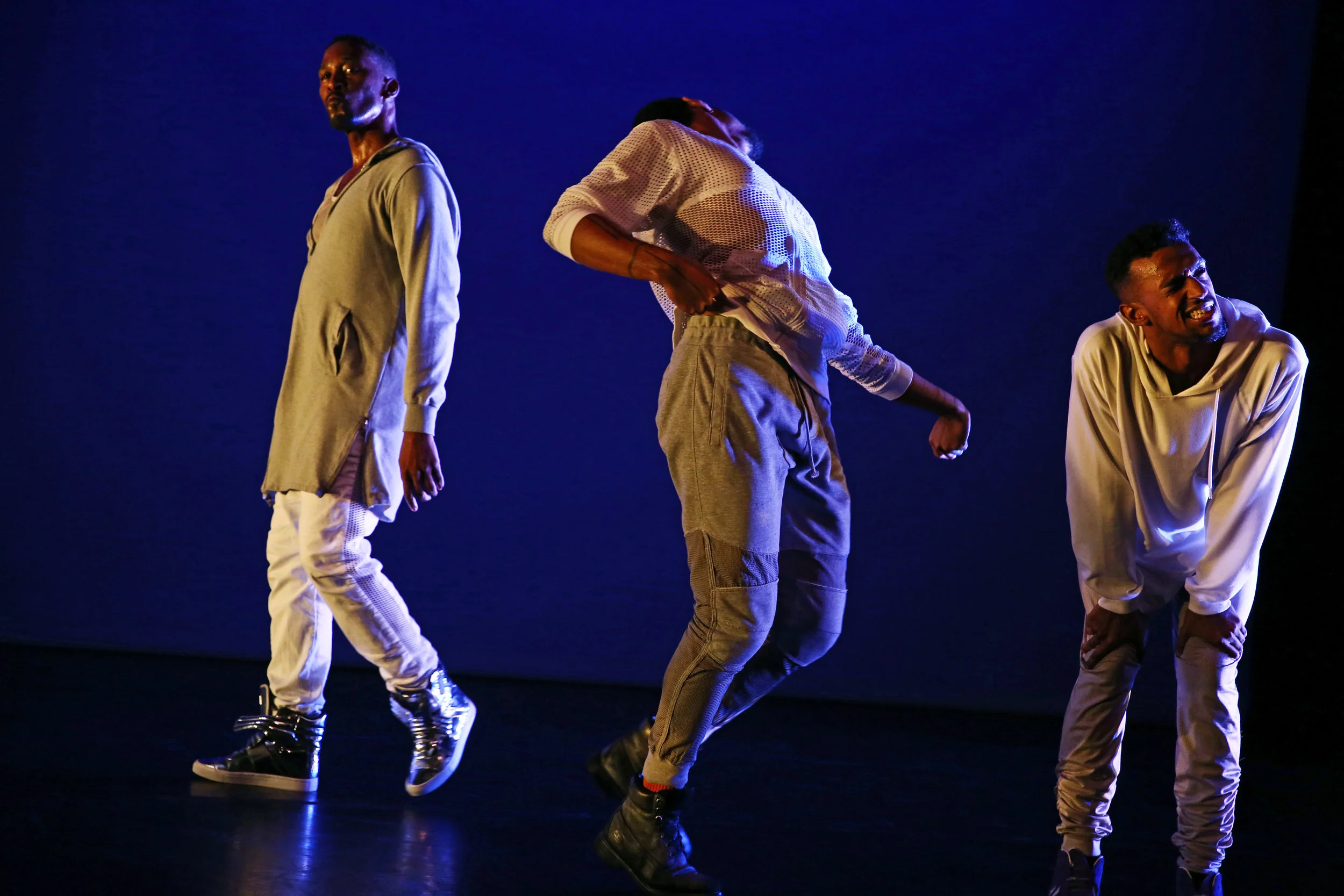 Virago-Man Dem at Brooklyn Academy of Music's Next Wave Festival. October 2017 Pictured: Duane Cyrus, Niall Noel Jones, Jonathan Gonzalez. Photo by Julieta Cervantes.