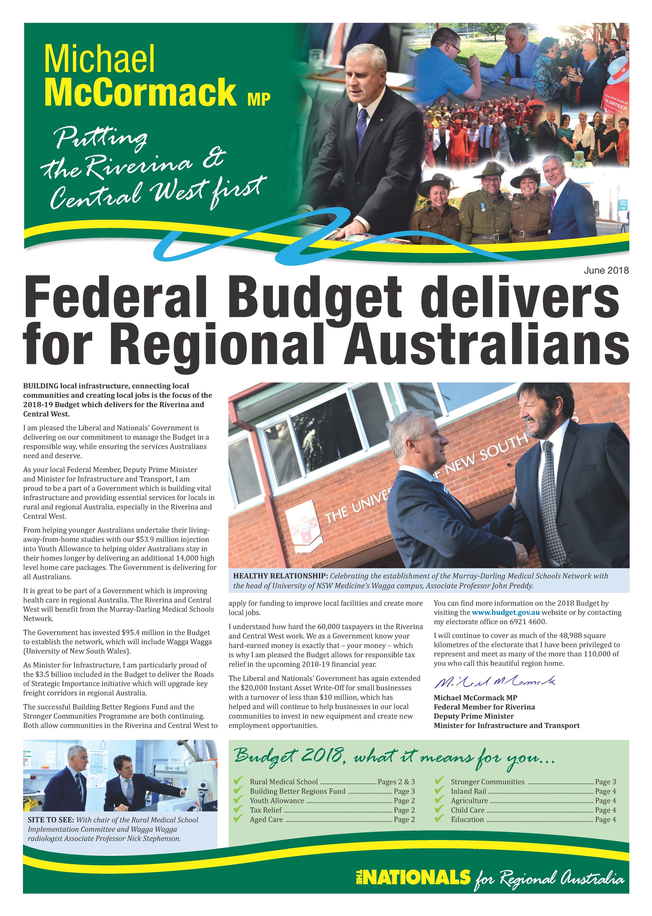 Newsletter - Budget 2018