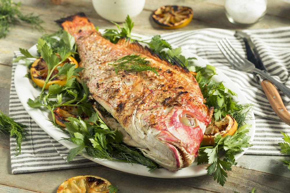 Whole Baked Snapper
