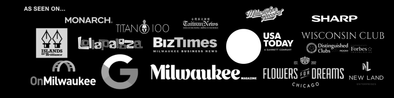 Logos of Milwaukee news and brands