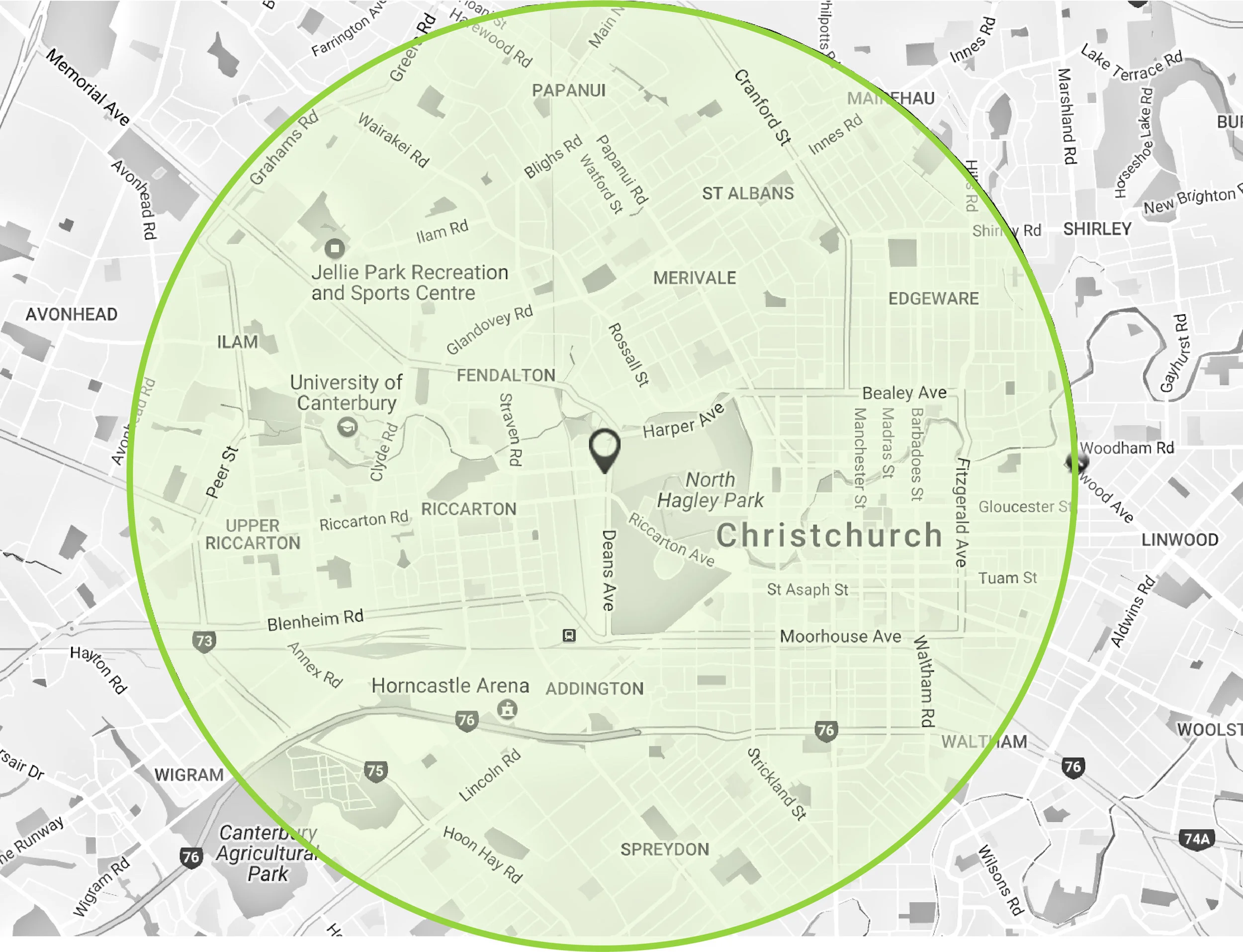 Bell & Co. Delivery Area — Click to enlarge