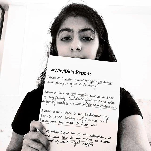 Heartbreaking #WhyIDidntReport story from a brave survivor @amol.khera &ldquo;Because I was 6 and too young to know and thought of it to be okay.
Because he was my cousin and is a part of family. You don't spoil relations with a family member. He was