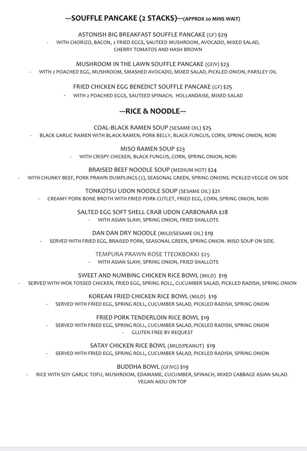 FOOD MENU