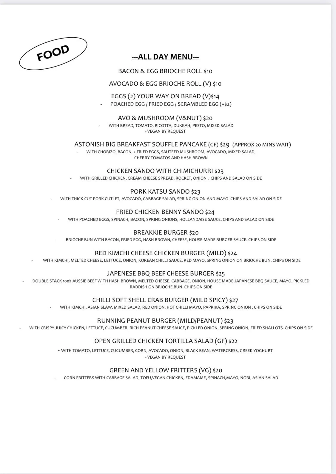 MENU 1 