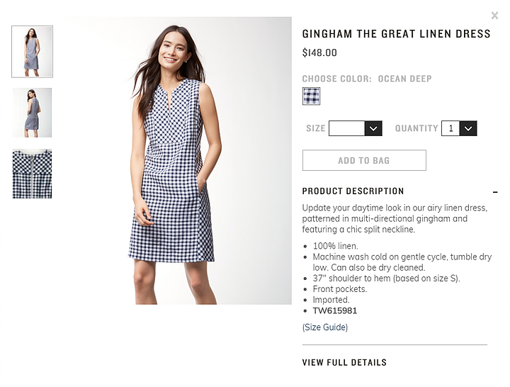 TB Women's Product Description Page