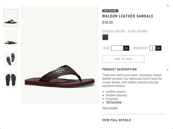 TB Men's Product Description Page