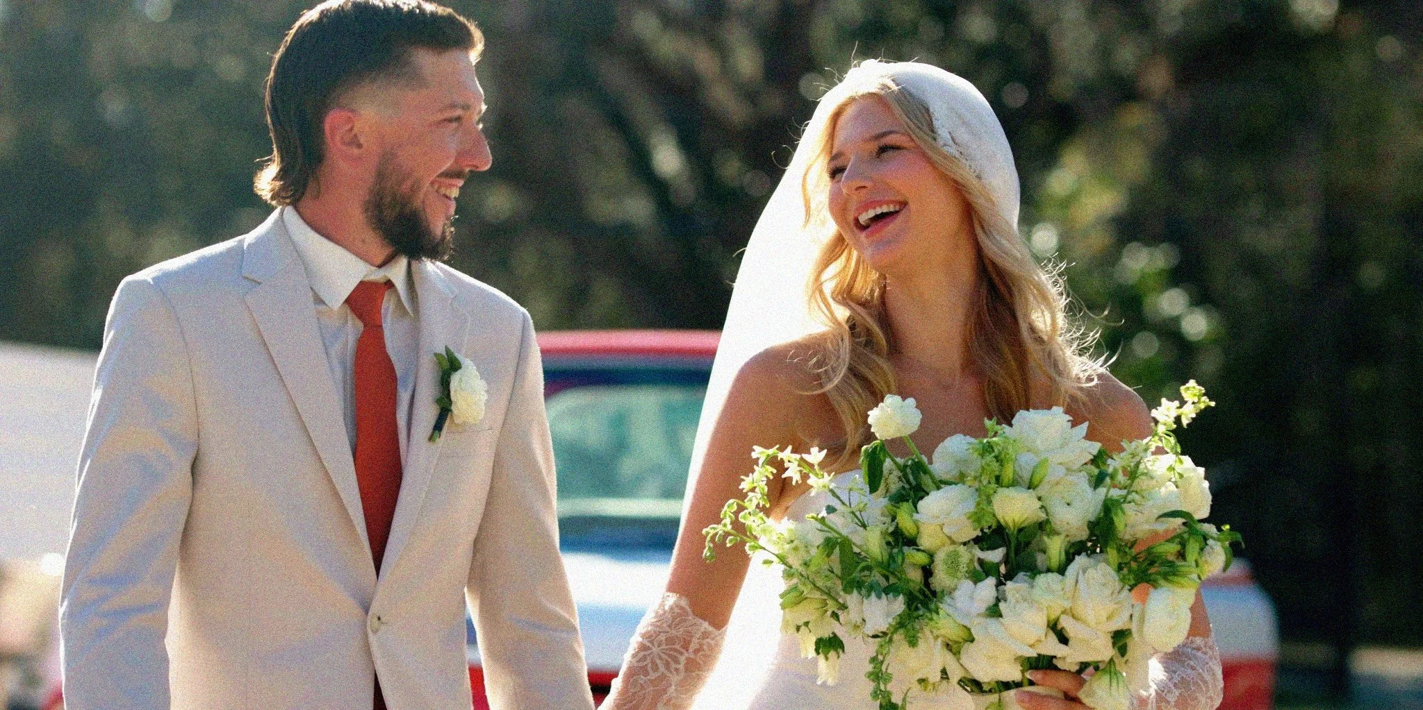 Bride and groom portraits after their ceremony at White Barn