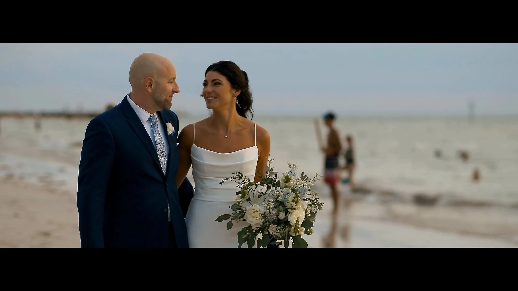 Couples portraits on the sand at Clearwater beach