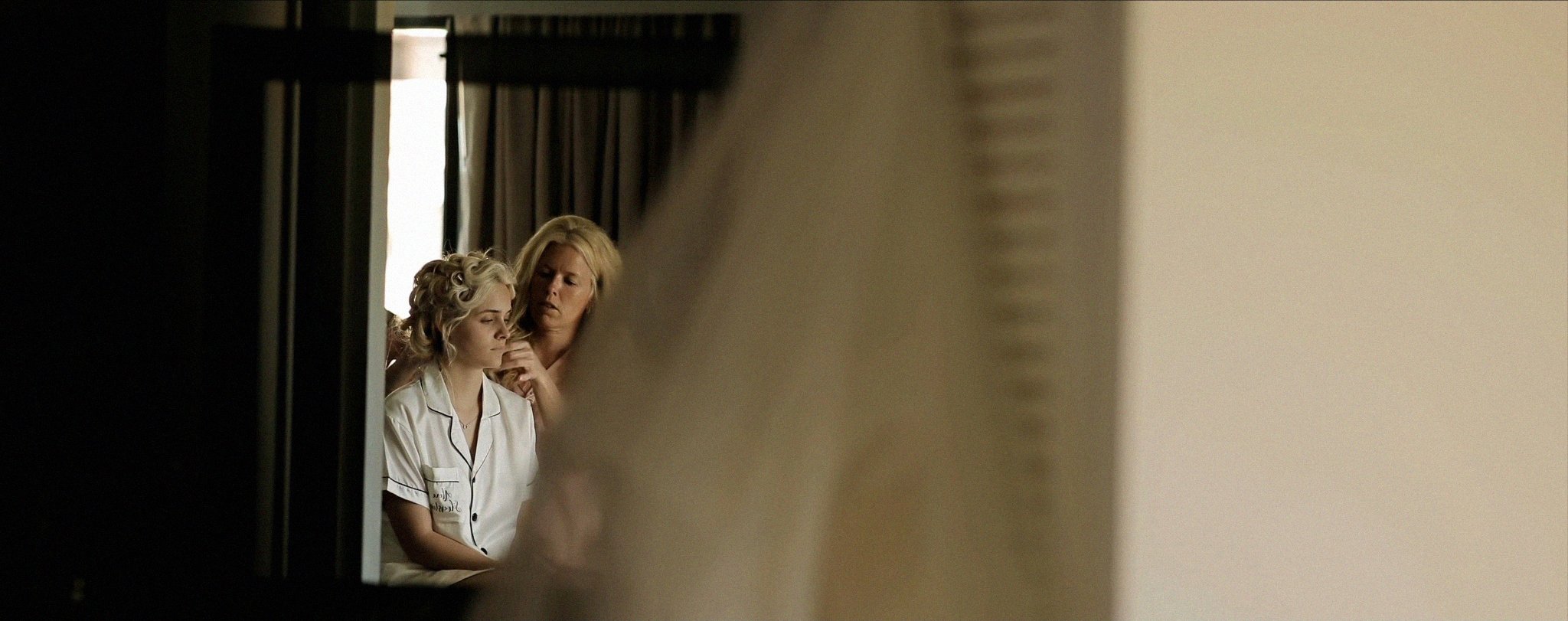 Bride getting her makeup at Hilton Marco Island