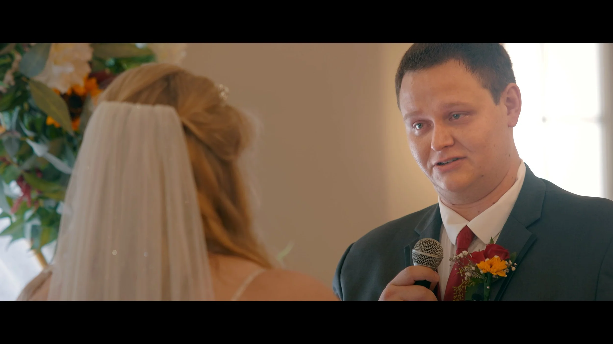 Groom recites his vows at The Regent in Riverview FL
