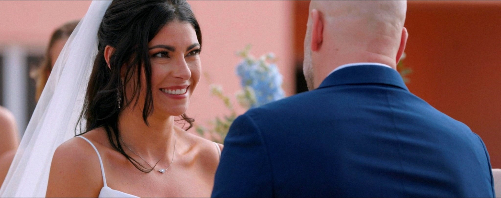 Bride and groom exchanging vows at Hyatt Regency Clearwater Beach wedding ceremony