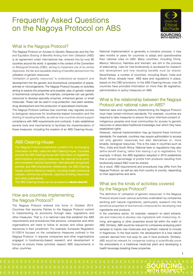 FAQ on the Nagoya Protocol on ABS