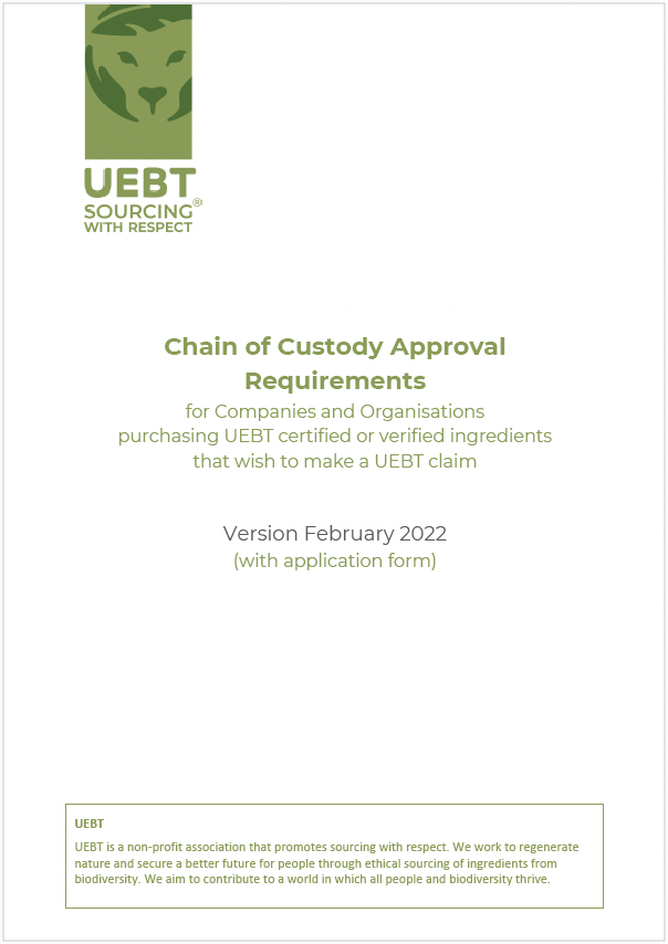 Chain of Custody - Approval requirements