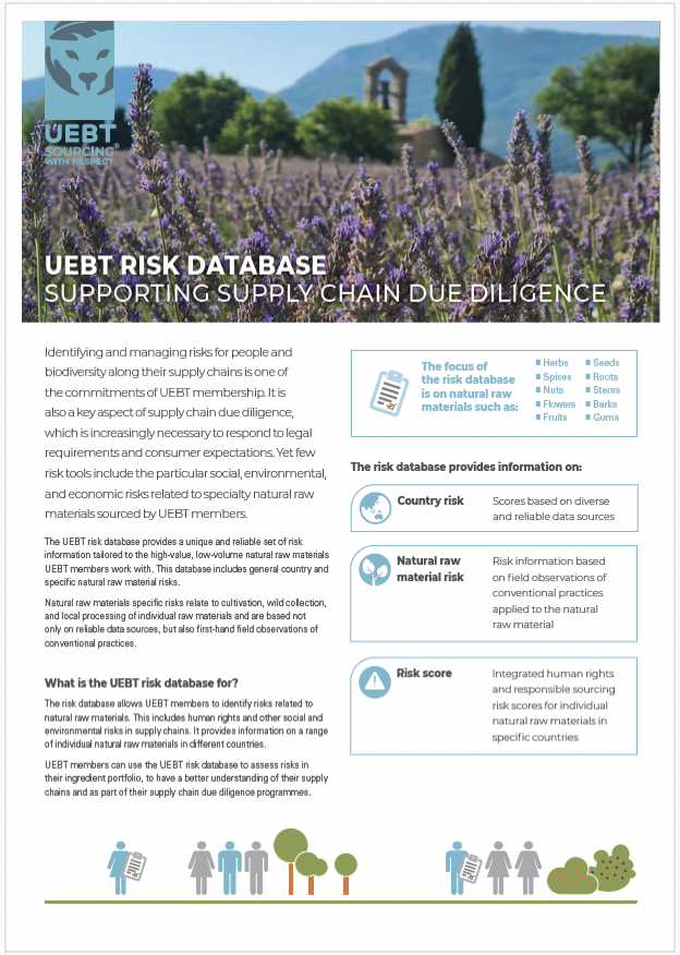 UEBT Risk Database - Supporting supply chain due diligence