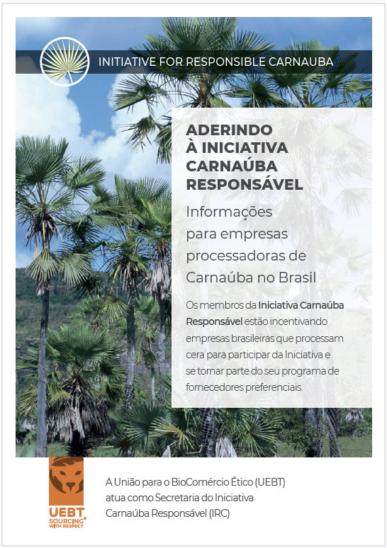 Aderindo à Iniciativa Carnaúba Responsável: Informações para empresas processadoras de Carnaúba no Brasil