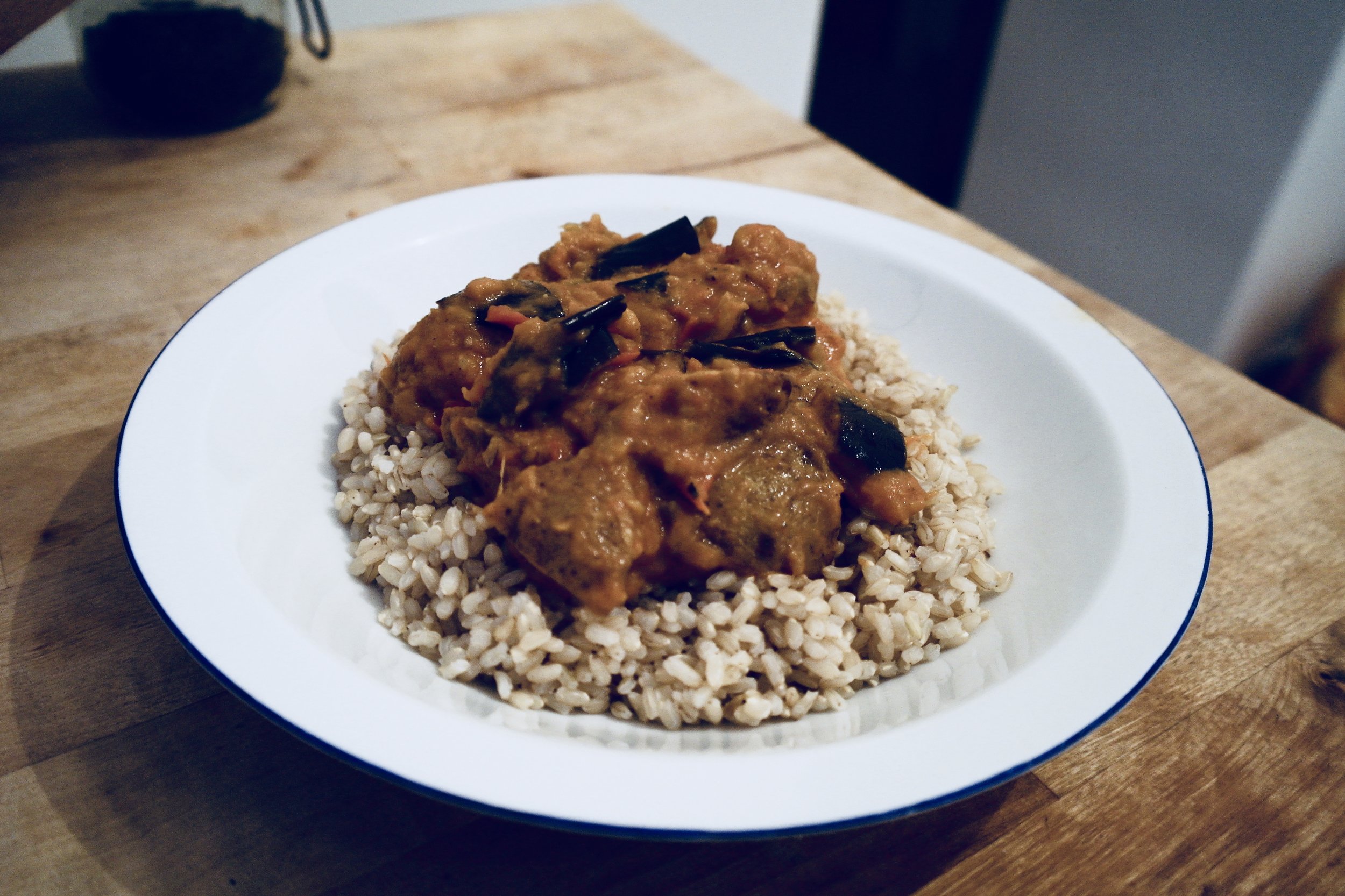 vegan eggplant potato curry