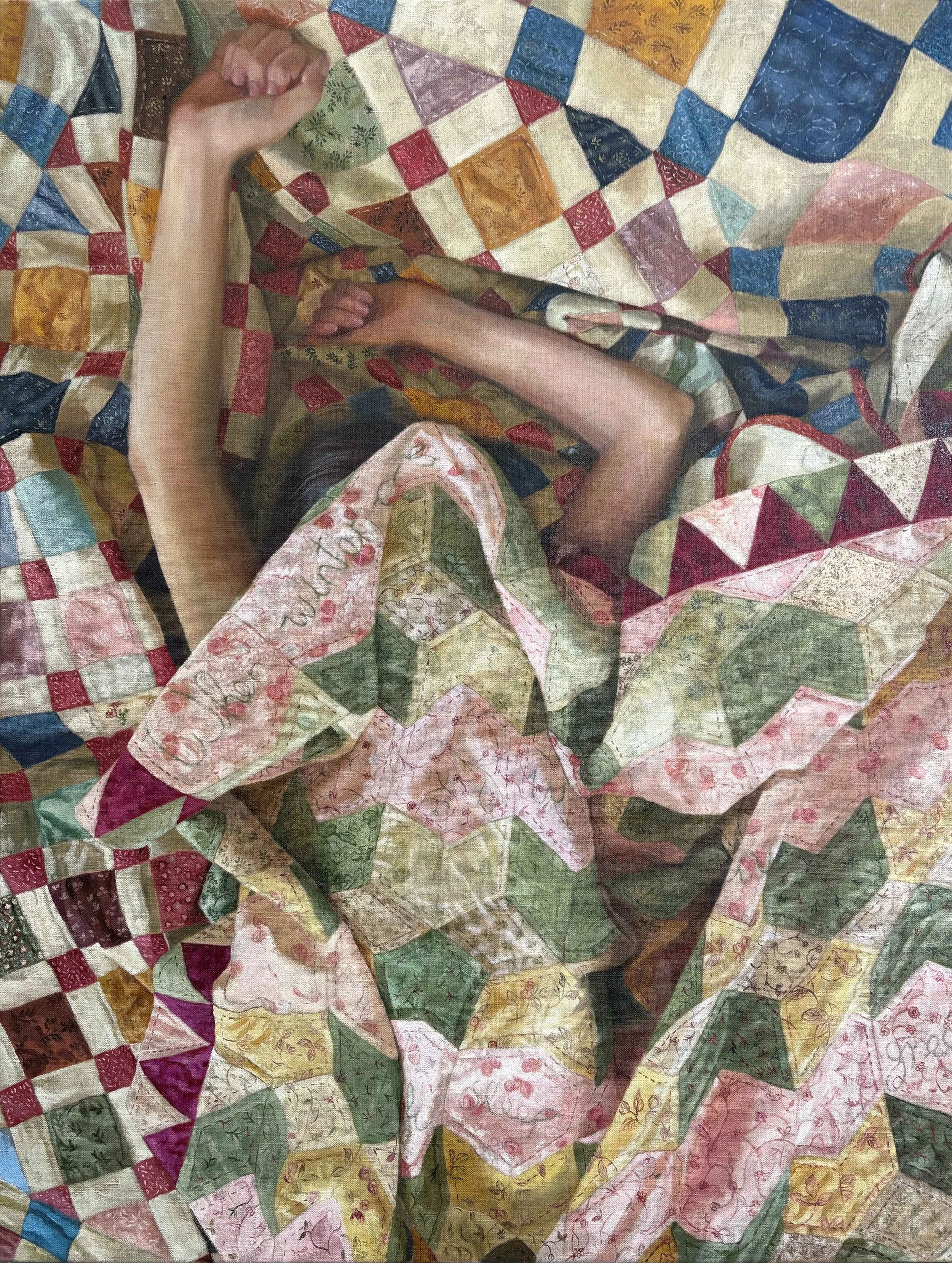 A Patchwork of Hopes and Dreams, 80 by 60cm