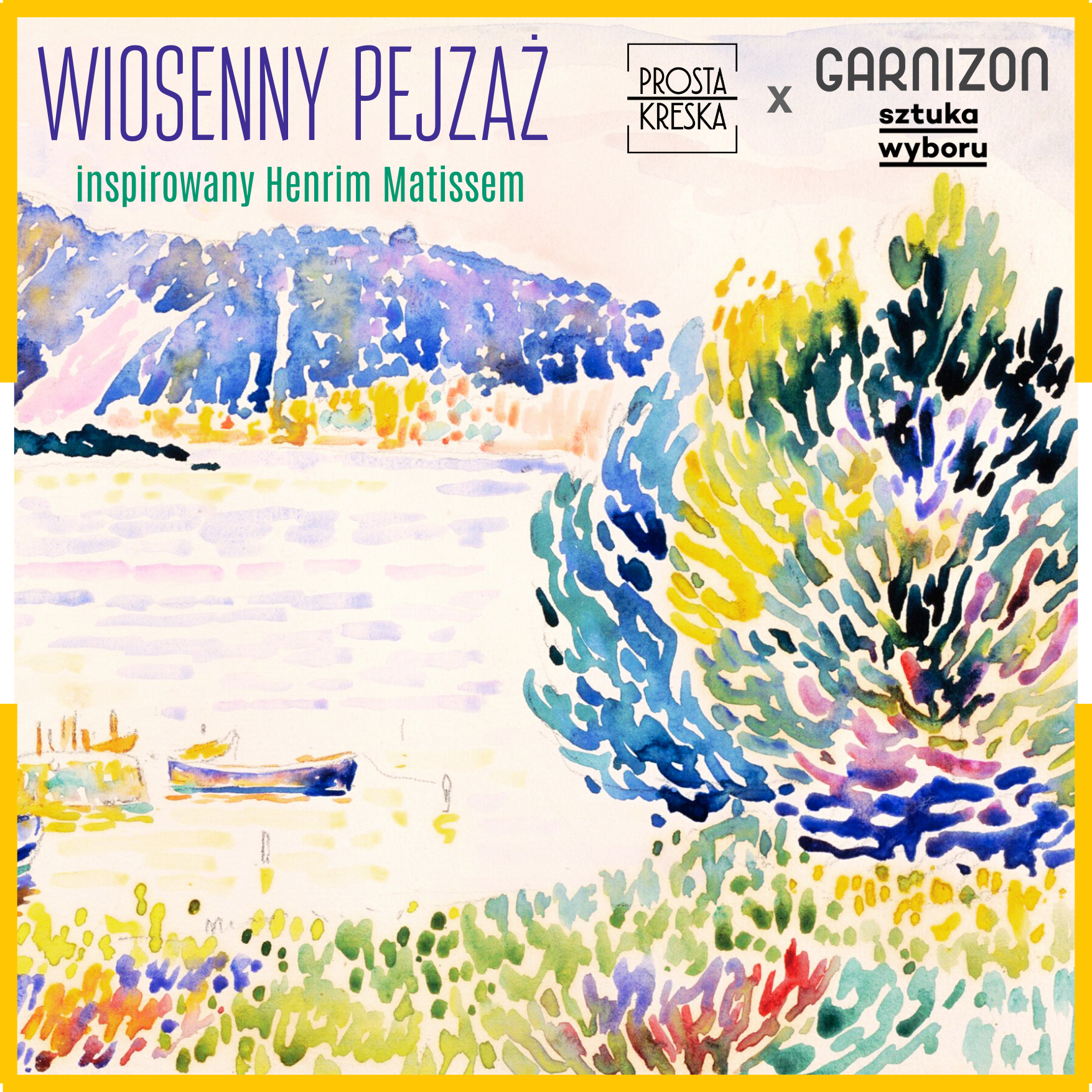 Malowanie przy winie w Sztuce Wyboru - „Wiosenny pejzaż inspirowany Henrim Matissem” – malarstwo akrylowe