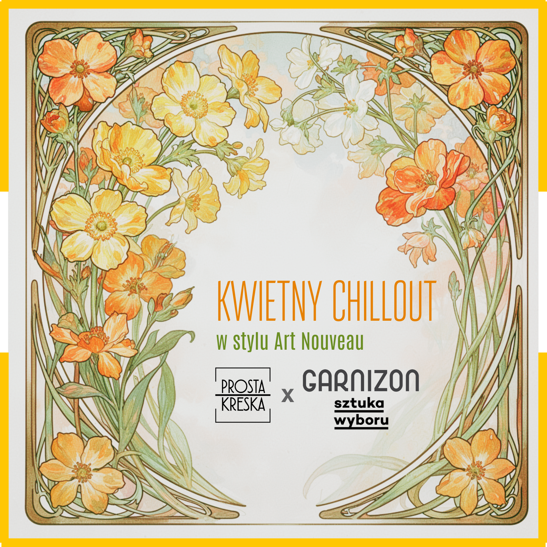 Malowanie przy winie w Sztuce Wyboru - „Kwietny Chillout w stylu Art Nouveau”
