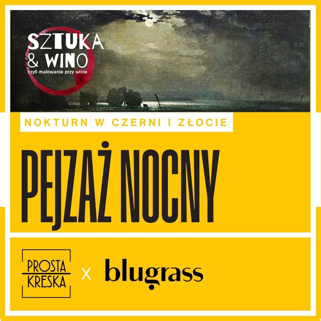 Pejzaż nocny - nokturn w czerni i złocie