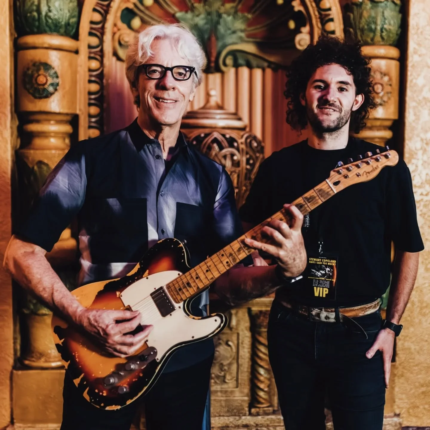 Last night I had the amazing privilege to meet one of my absolute favourite musical inspirations, Mr @stewart_copeland from @thepolicebandofficial - and I took the opportunity to take my 'Andy Summers' Signature Telecaster Replica.

I was quite nervo