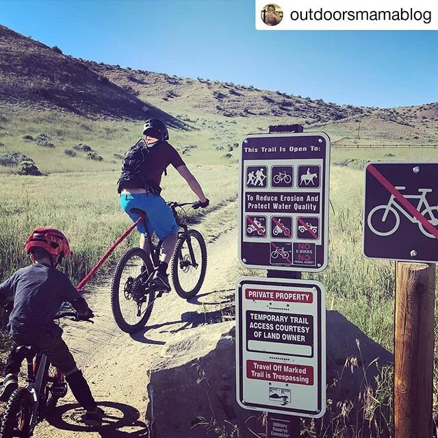 @outdoorsmamablog
&quot;The sign says no pedal assist. @towwhee, are we breaking the rules here?! Fantastic to get both boys up the Connector and Crestline so we could take them down Red Cliffs. 
Red knocked the almost 800 feet of elevation off by hi