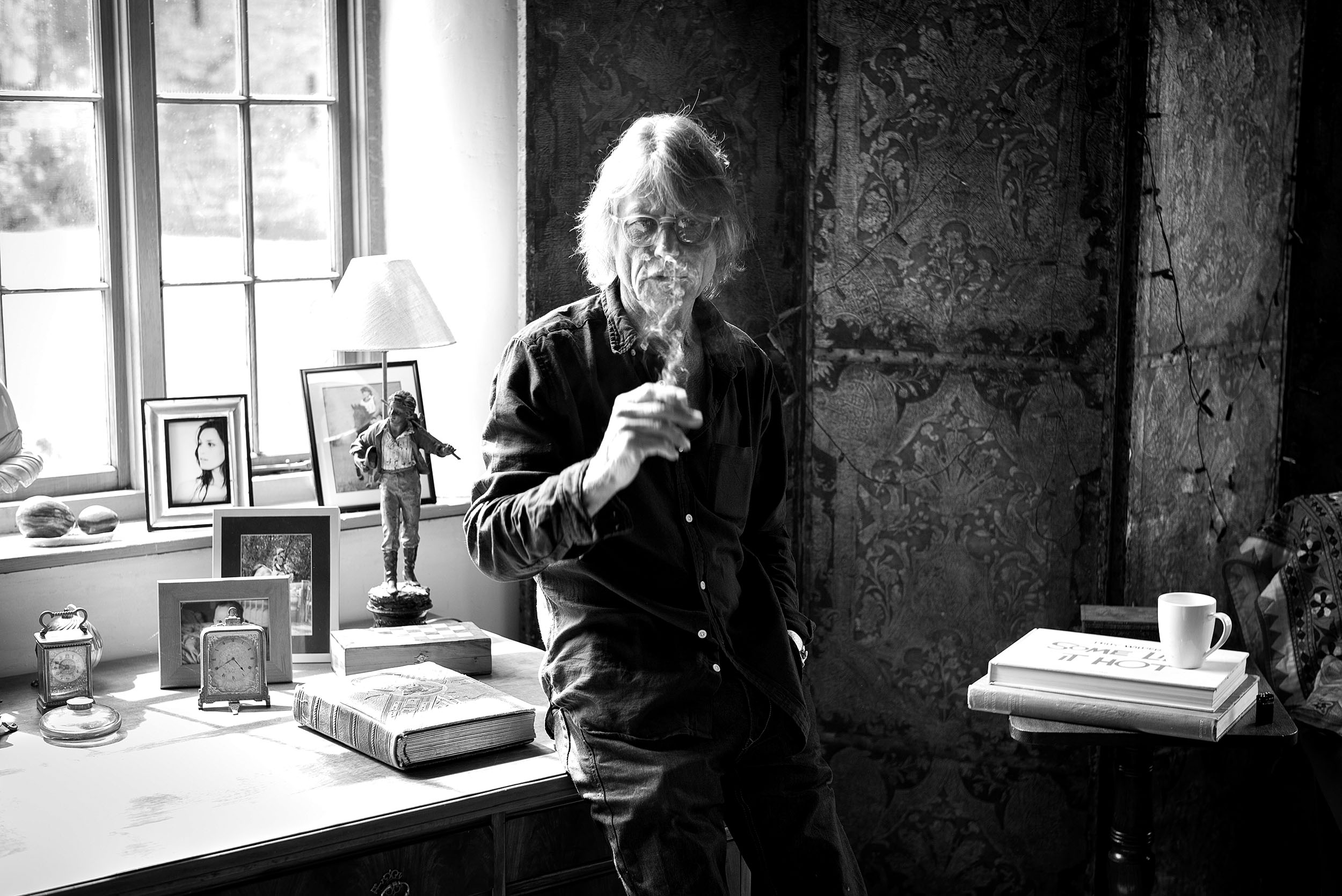 Film director and writer Bruce Robinson at home.