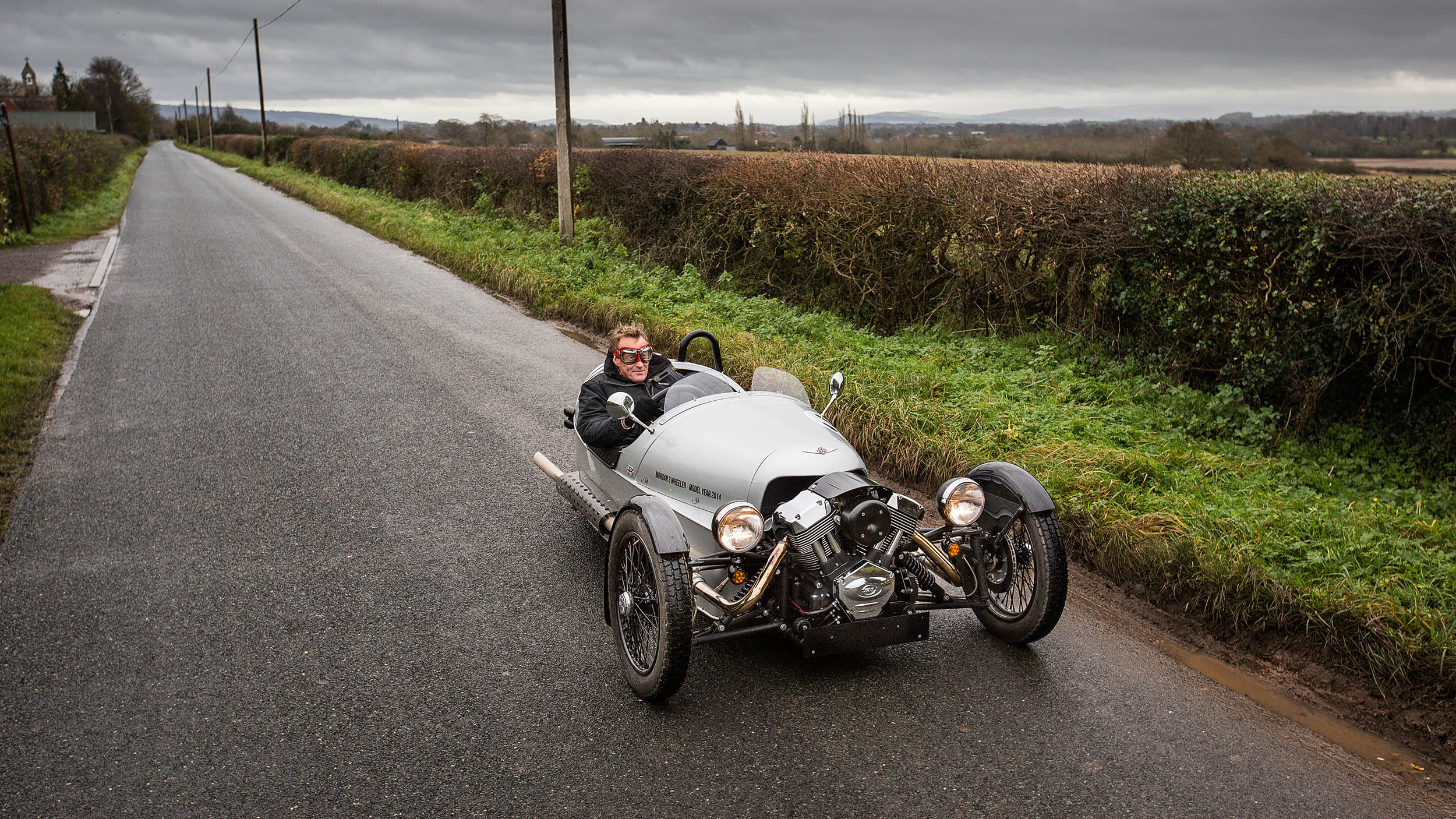  A Morgan 3 Wheeler in the company's home town of Malvern, Worcestershire 