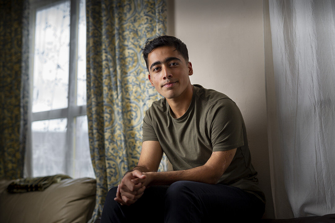 Ahmad Nawaz, who was shot by the Taliban in a terror attack at his school in Peshawar aged 14. His brother died in the same attack. He was taken to Birmingham for emergency surgery, became an anti-radicalisation youth activist and has just won a pla