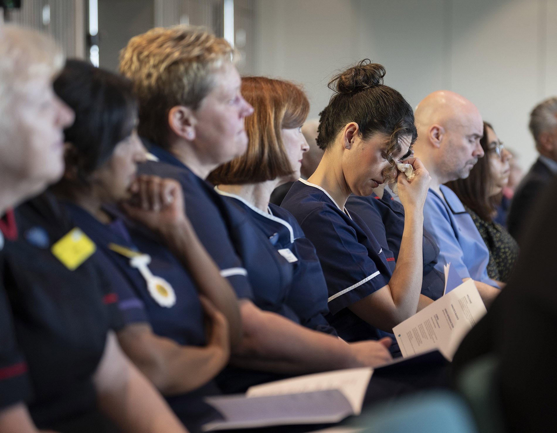 Nurses at a Covid Day of Reflection service to mark five years since the start of the pandemic.