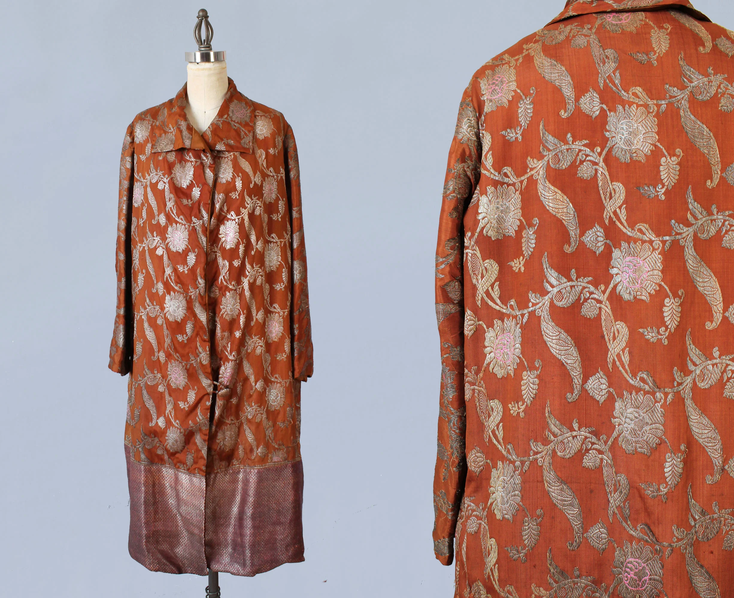 1920s orange lamé coat