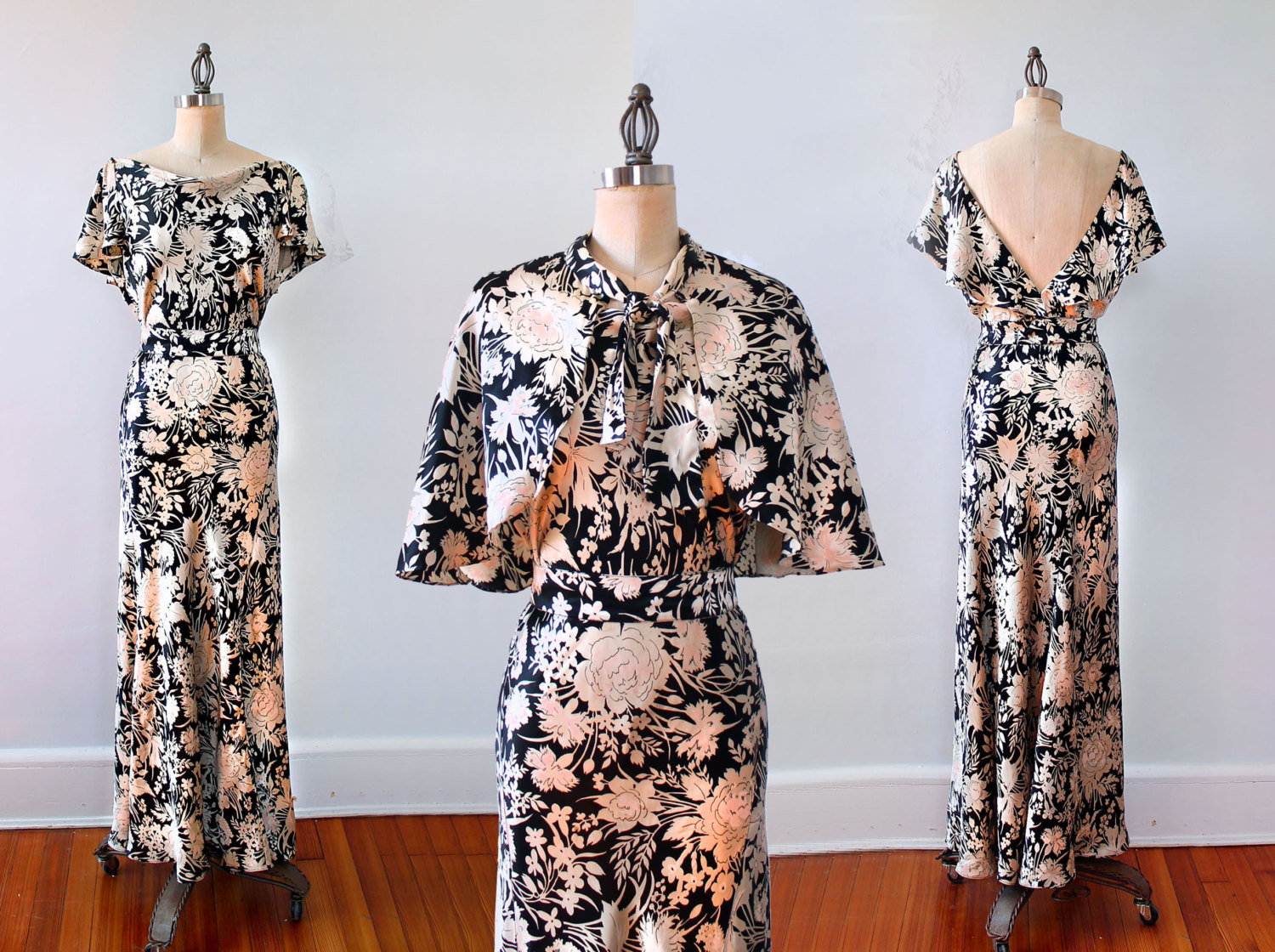 1970s dress does 1940s silk vintage dress 30s 40s style fabric