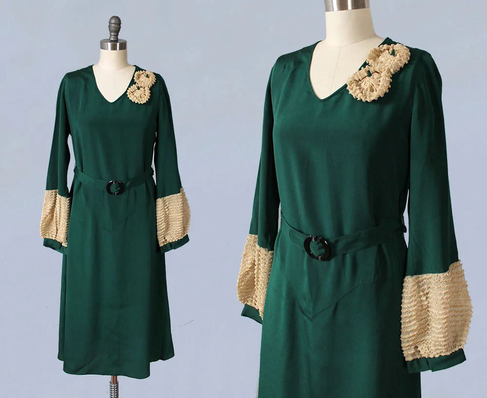 cap sleeve green dress Vintage 1930s Mint Green Organdy Dress main image 0