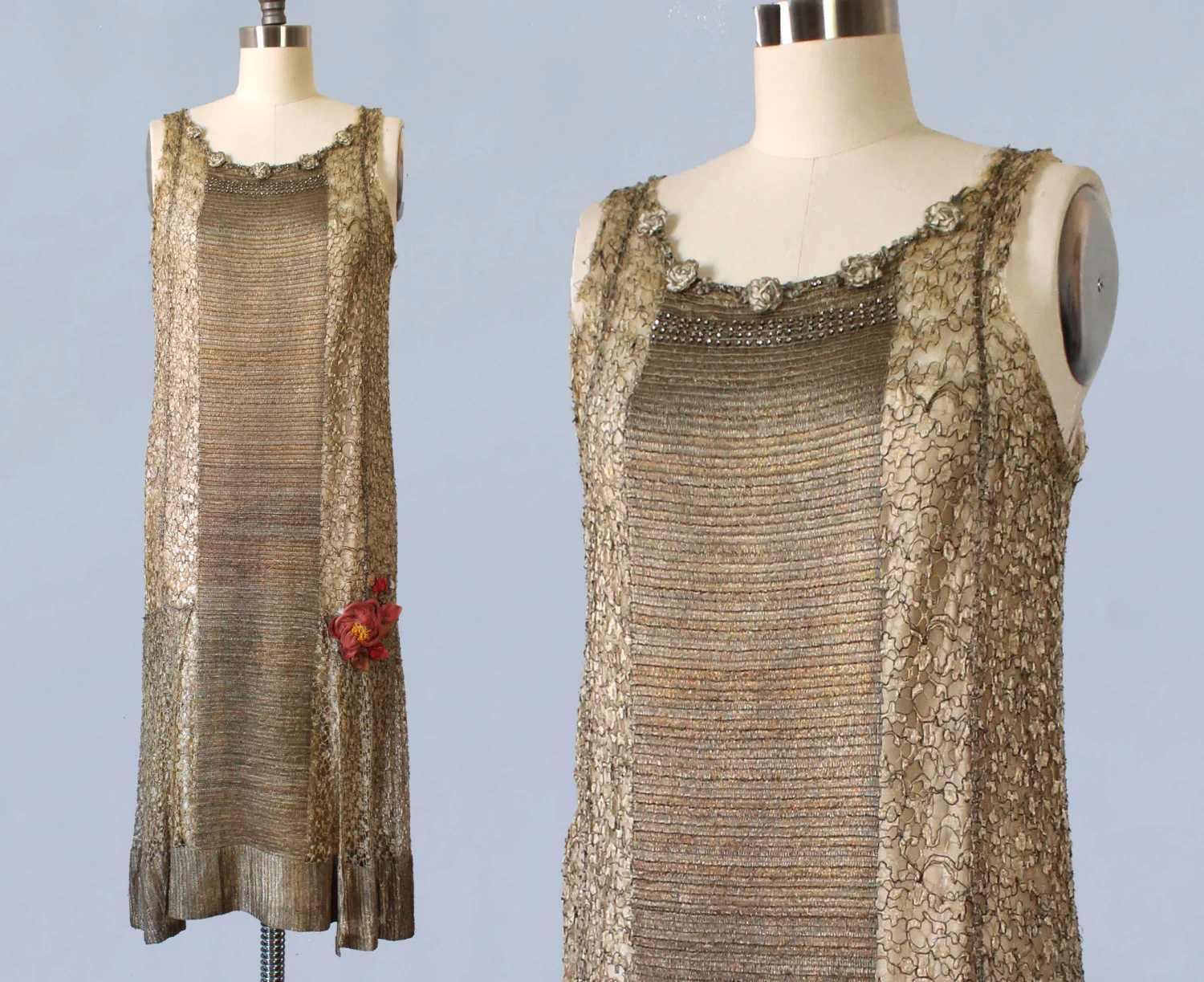 Metallic gold lamé dress. 1920s.