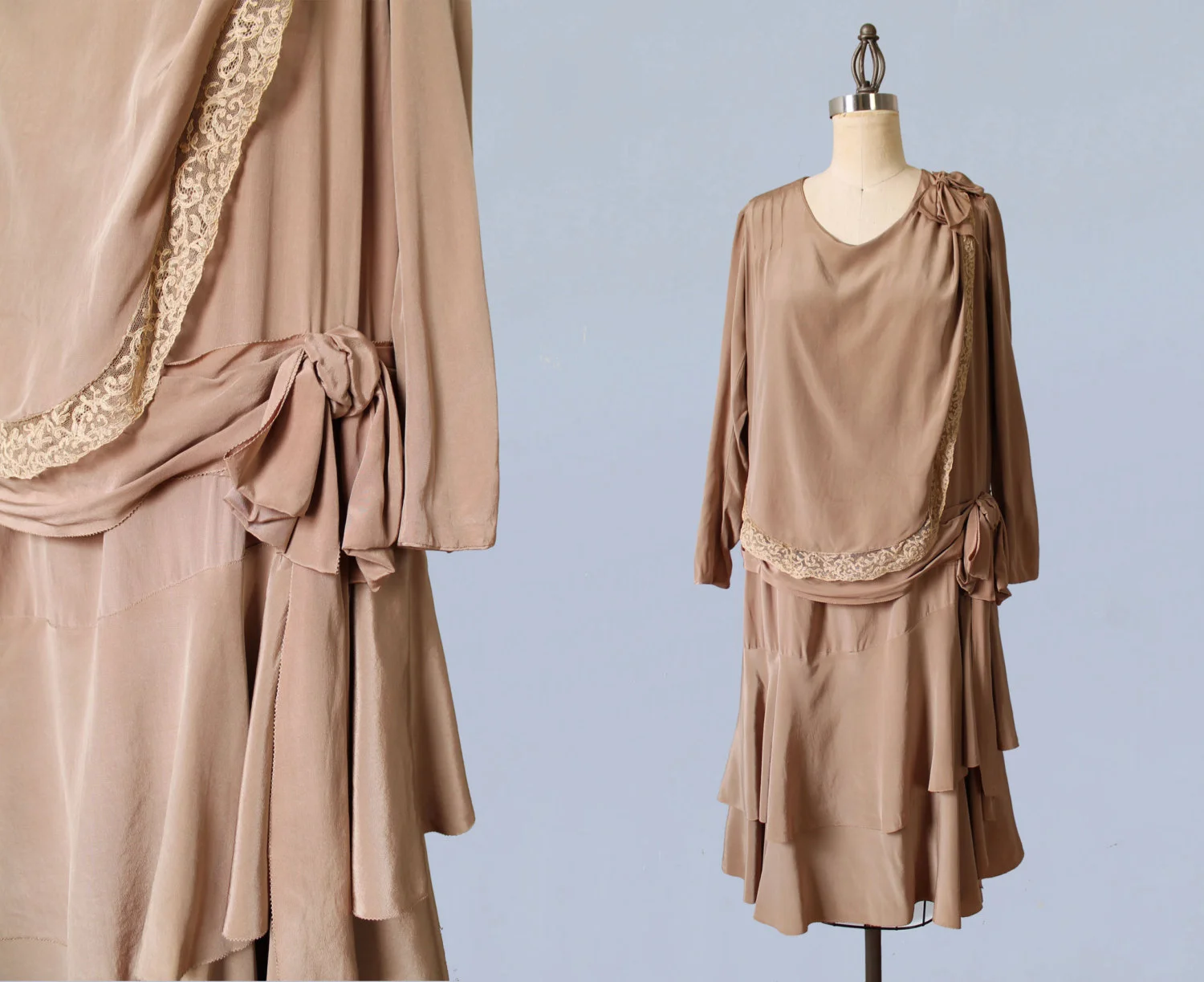 Silk dress. 1920s.