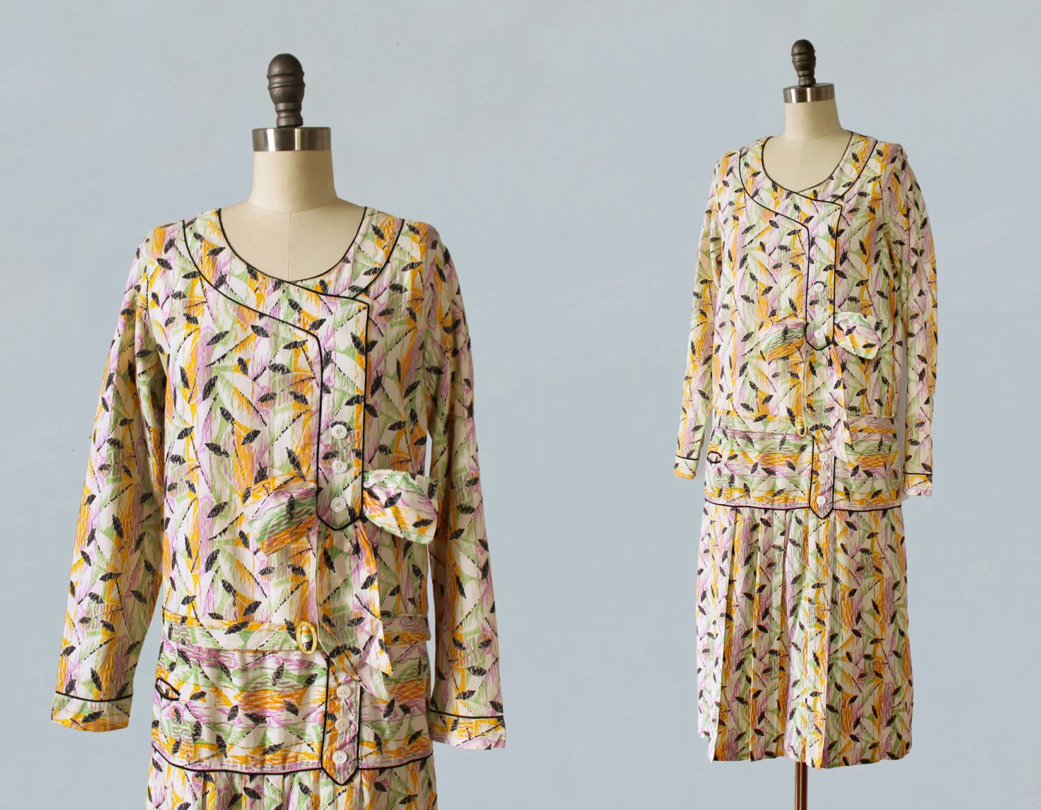 Printed cotton dress. 1920s.