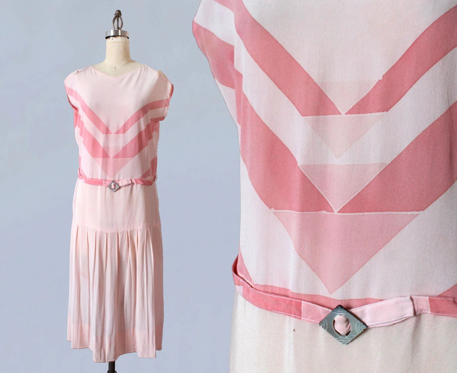 Deco silk dress. 1920s.