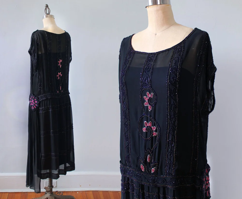 1920 beaded dresses for sale 1920's Yellow Beaded Chiffon Evening Dress – MARTINI CONSIGNMENT main image 0