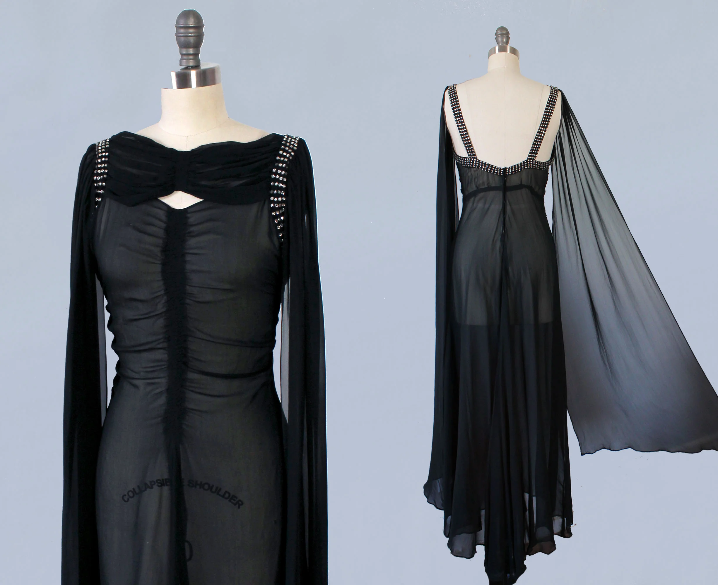 Sheer silk gown, 1930s