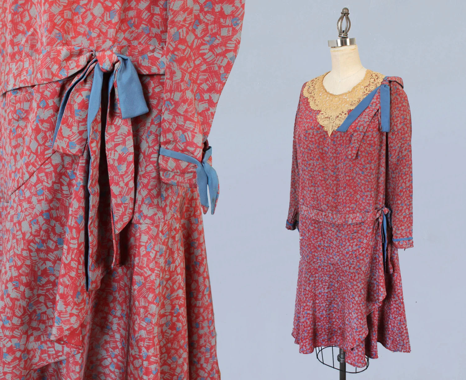 Printed silk dress. 1920s.