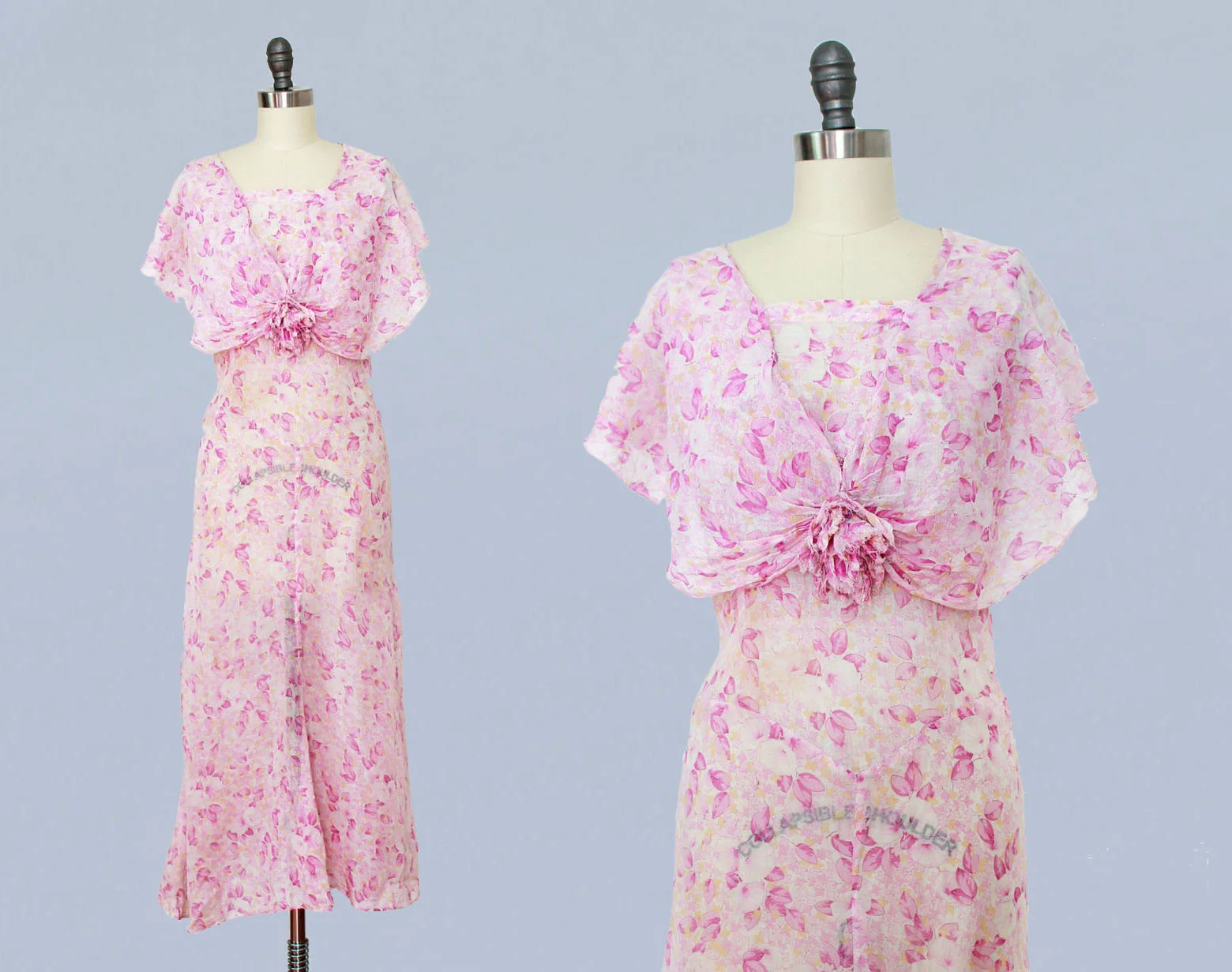 Floral cotton dress, 1930s