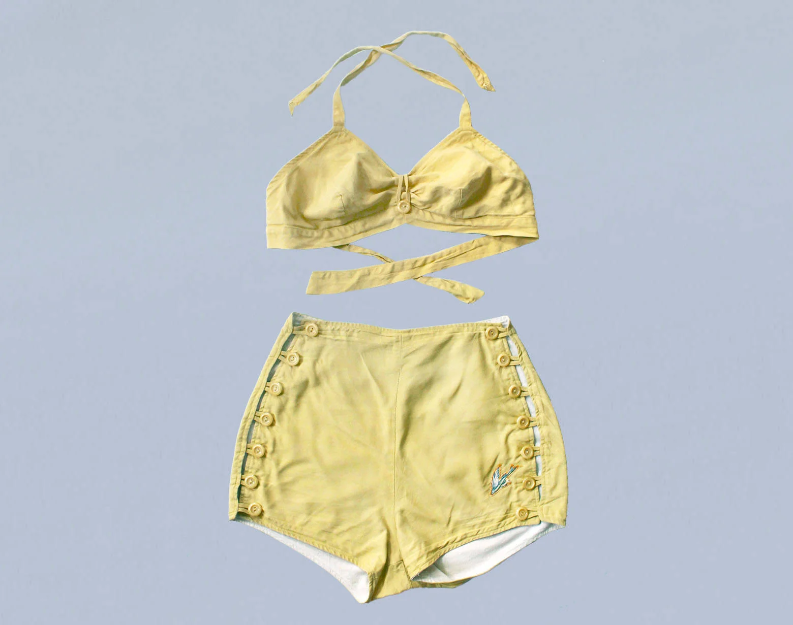 1940s Yellow Catalina Swimsuit