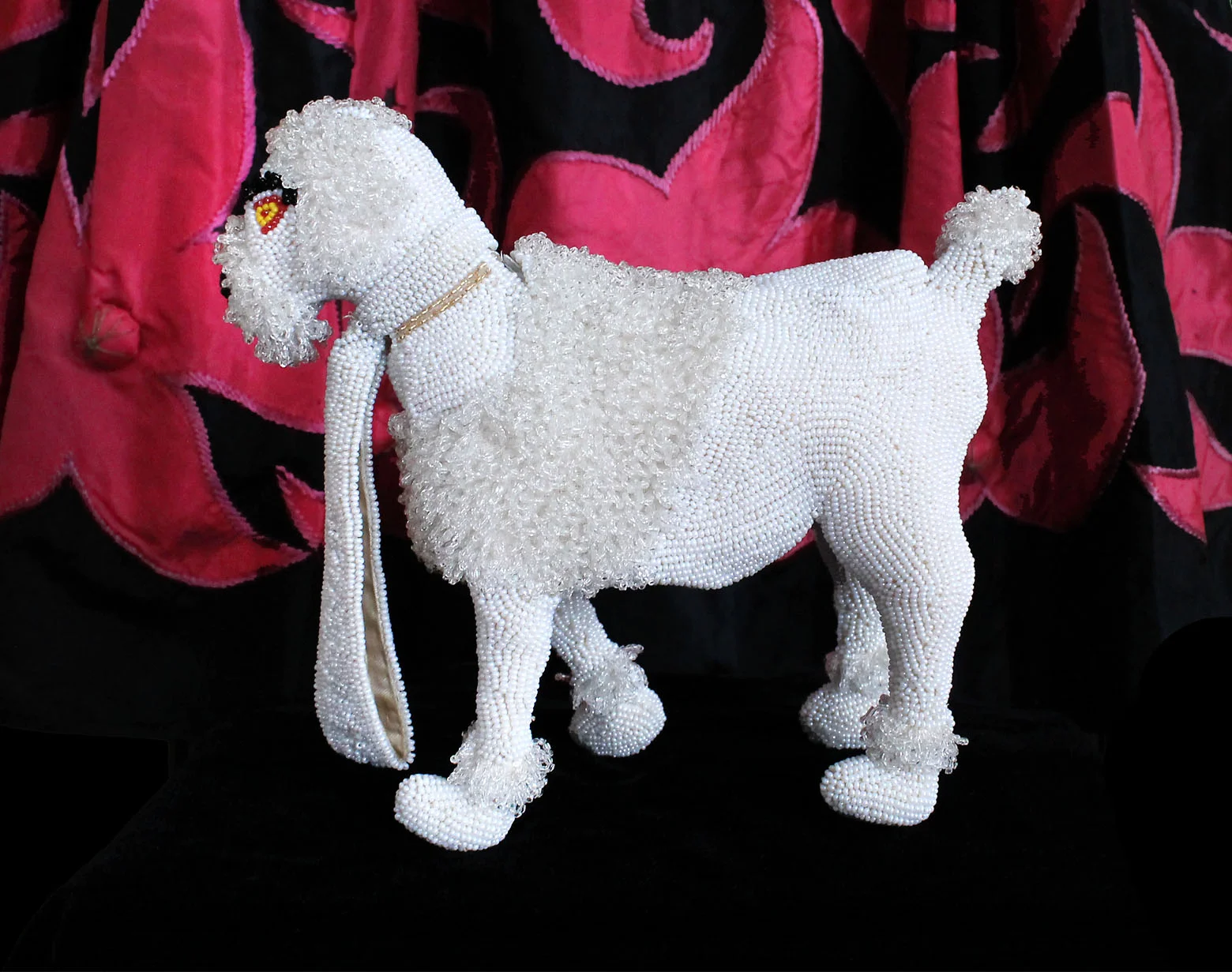 1950s large beaded poodle purse by Walborg