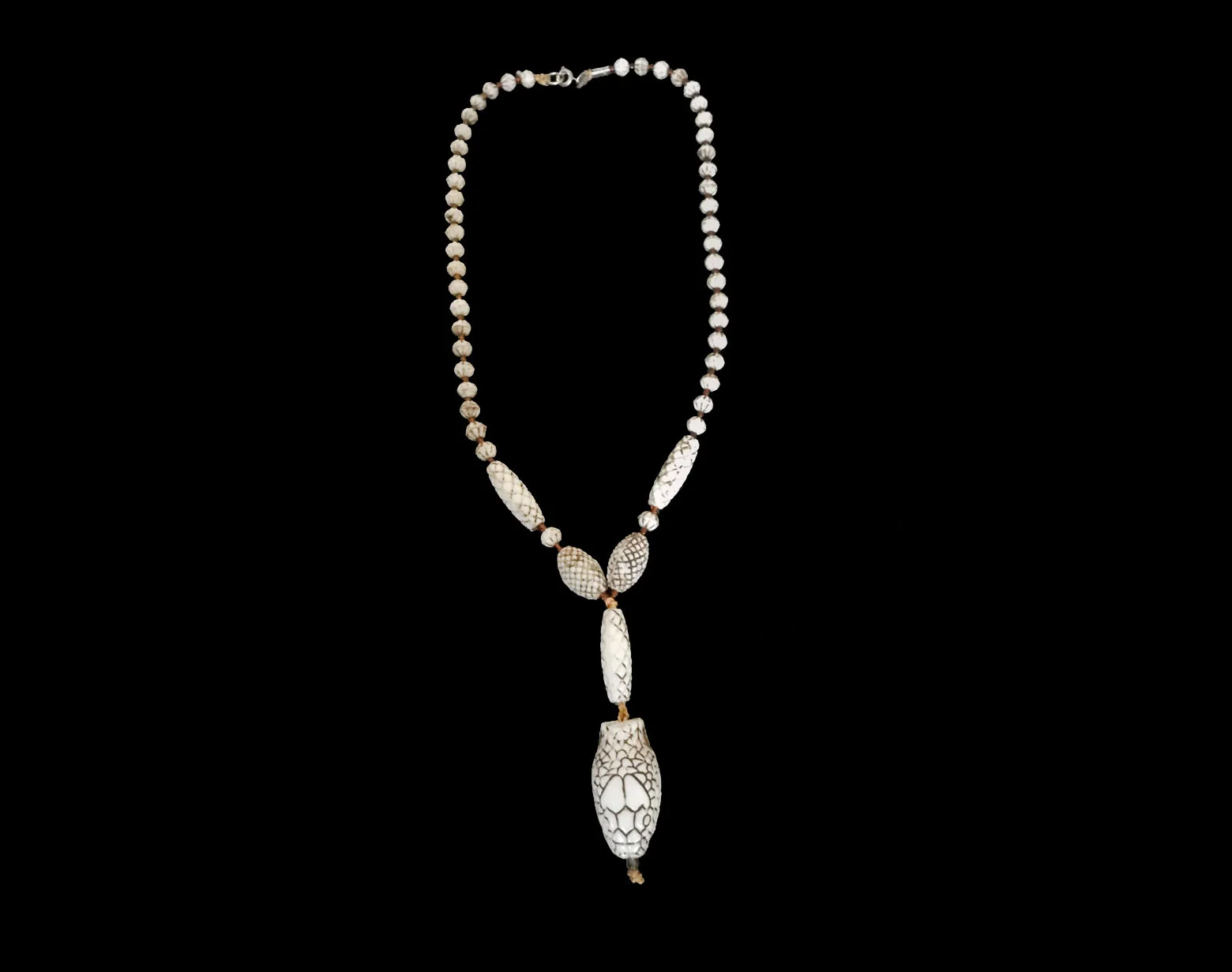 1920s Neiger Brothers glass snake necklace