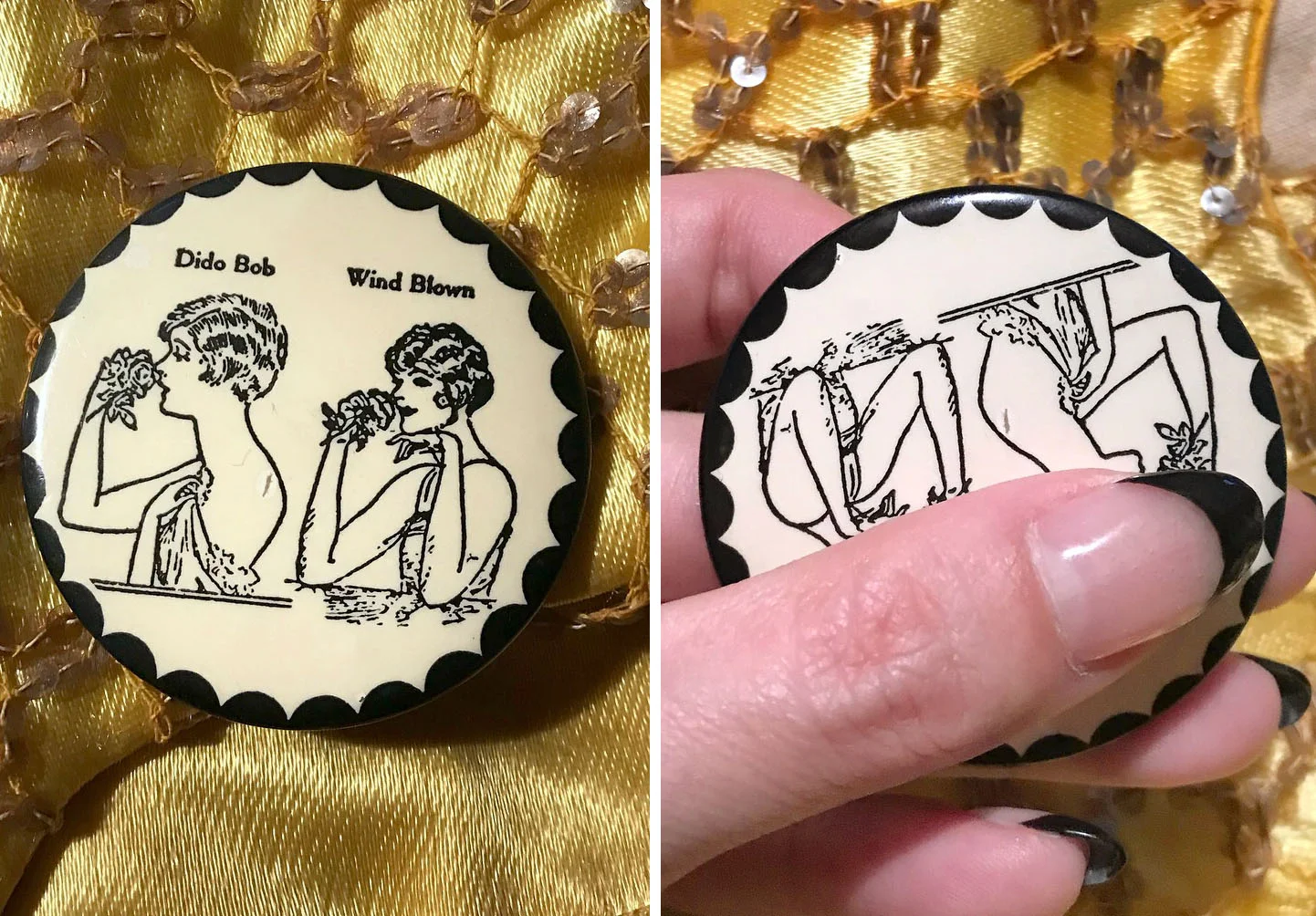 Erotic trick pocket mirror, 1920s