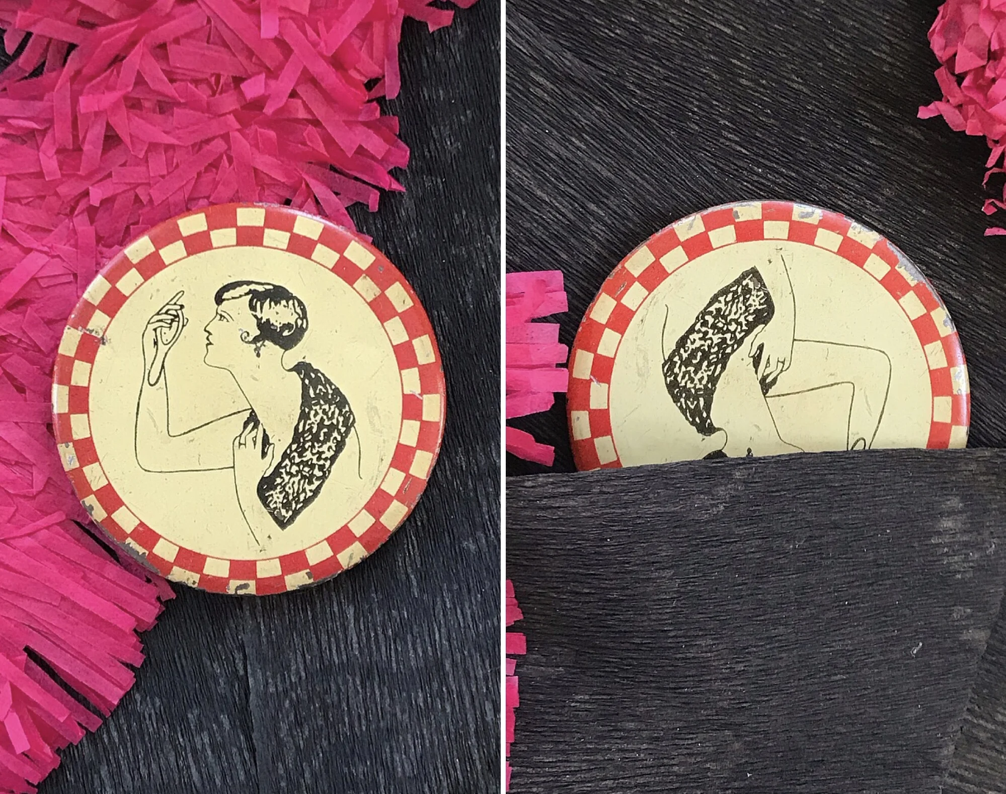Erotic trick pocket mirror, 1920s